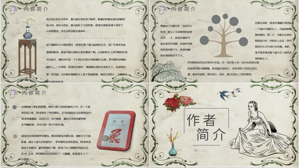 简爱赏析PPT模板 简爱赏析PPT模板