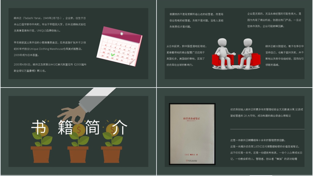 柳井正《经营者养成笔记》PPT模板 柳井正《经营者养成笔记》PPT模板