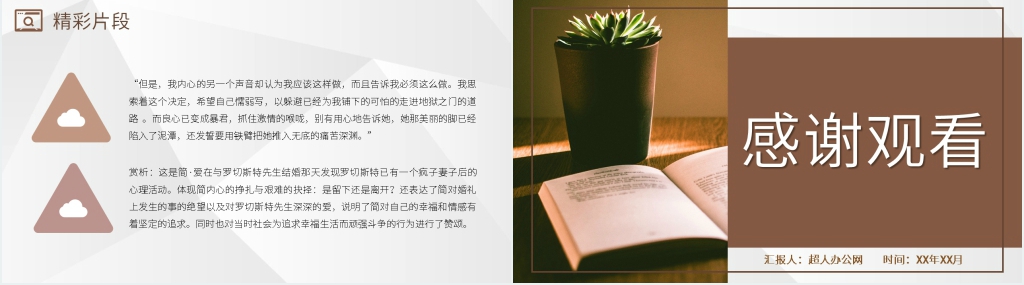 简爱片段分享PPT模板 简爱片段分享PPT模板