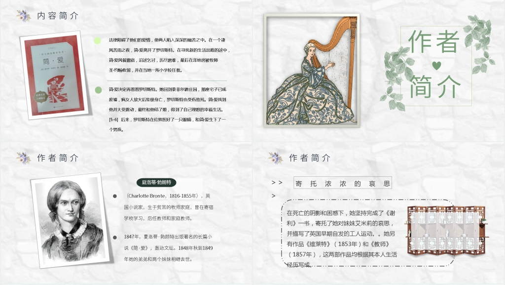 简爱读书报告PPT模板 简爱读书报告PPT模板