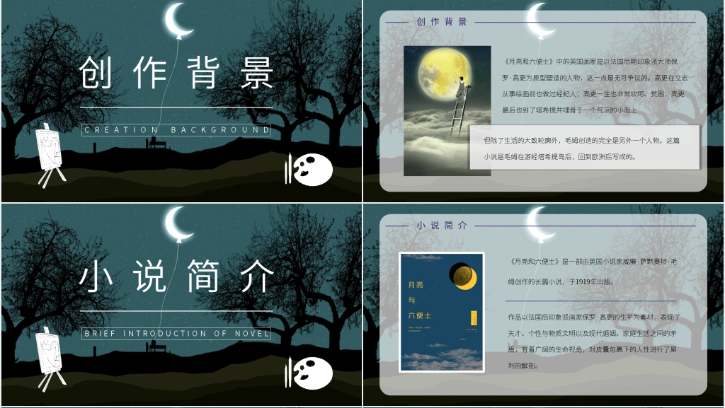 月亮与六便士交流PPT模板 月亮与六便士交流PPT模板
