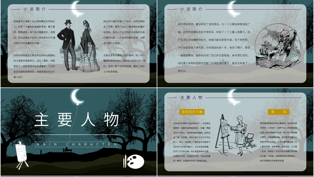 月亮与六便士交流PPT模板 月亮与六便士交流PPT模板