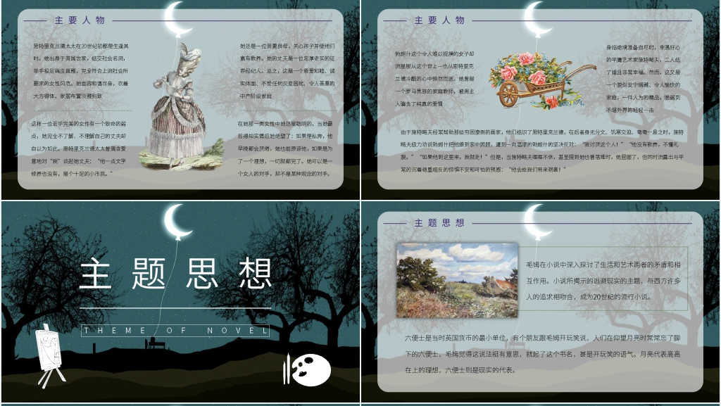 月亮与六便士交流PPT模板 月亮与六便士交流PPT模板
