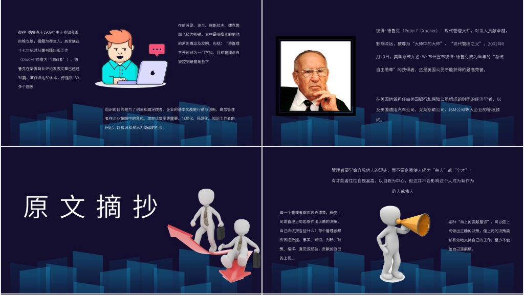 德鲁克《有效的管理者》内容简介PPT模板 德鲁克《有效的管理者》内容简介PPT模板