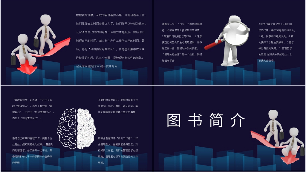 德鲁克《有效的管理者》内容简介PPT模板 德鲁克《有效的管理者》内容简介PPT模板