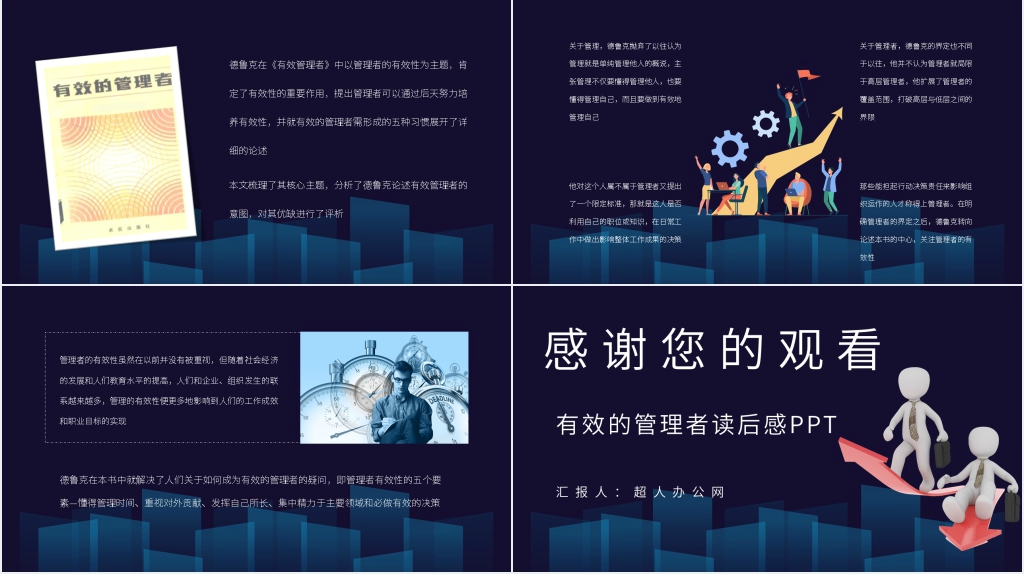 德鲁克《有效的管理者》内容简介PPT模板 德鲁克《有效的管理者》内容简介PPT模板