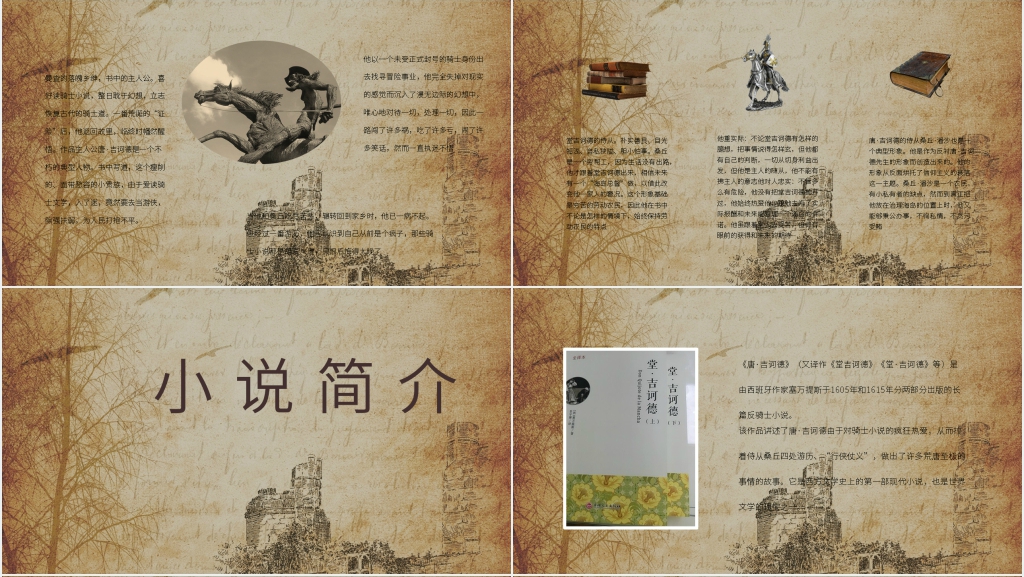 唐吉诃德分享PPT模板 唐吉诃德分享PPT模板