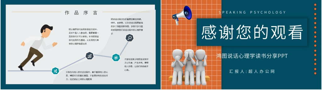鸿图说话心理学读书分享PPT模板 鸿图说话心理学读书分享PPT模板