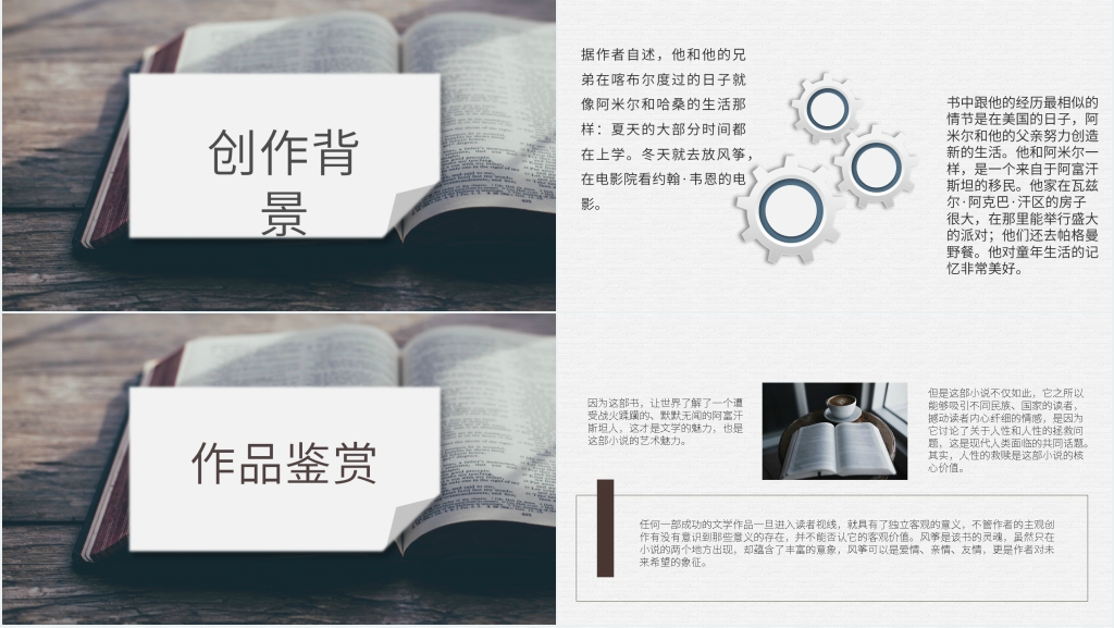 追风筝的人读书笔记PPT模板 追风筝的人读书笔记PPT模板