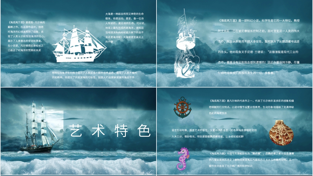 介绍海底两万里PPT模板 介绍海底两万里PPT模板