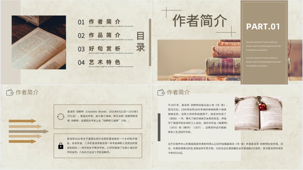 简爱详细PPT模板 简爱详细PPT模板