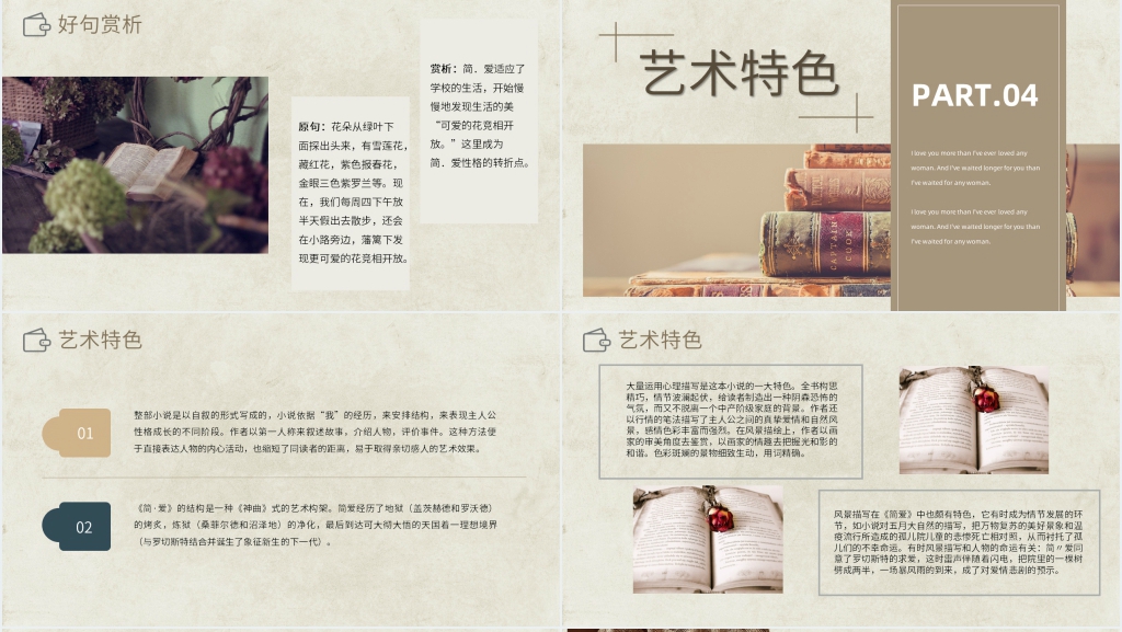 简爱详细PPT模板 简爱详细PPT模板