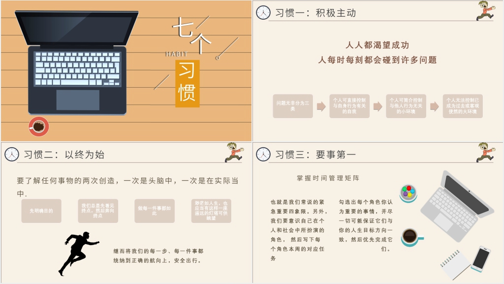 高效能人士的七个习惯解读PPT模板
