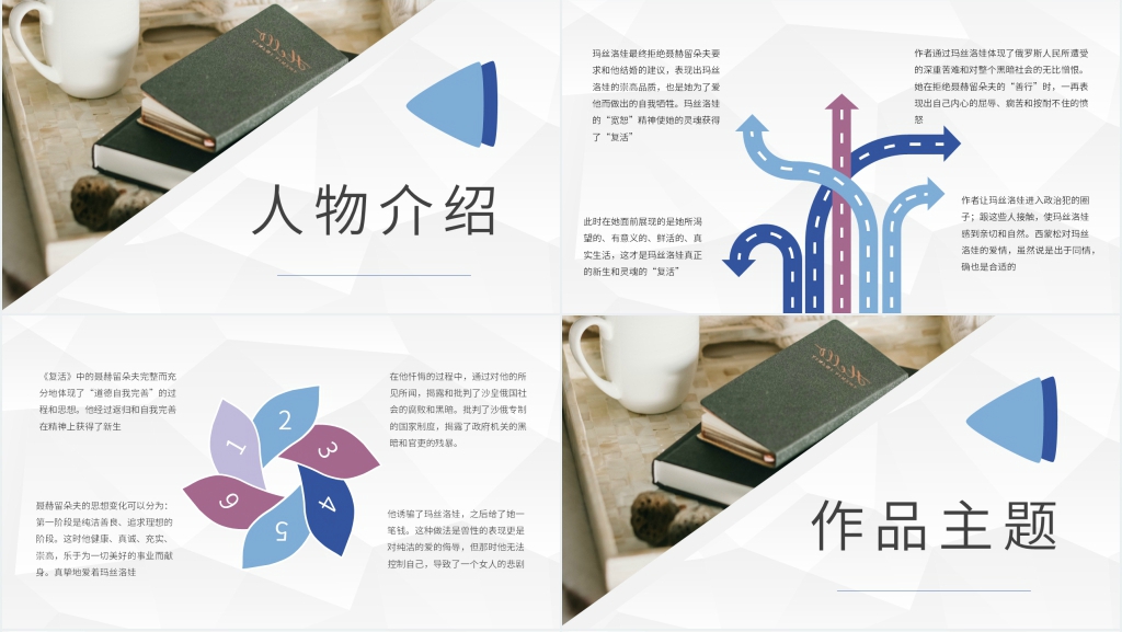 复活阅读感悟PPT模板