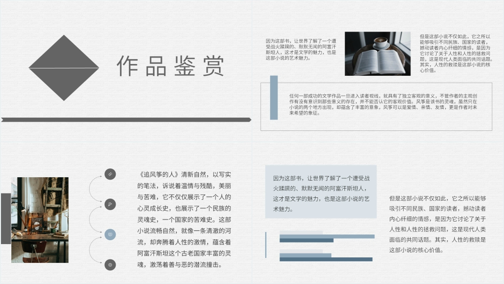 追风筝的人读后感分享PPT模板 追风筝的人读后感分享PPT模板
