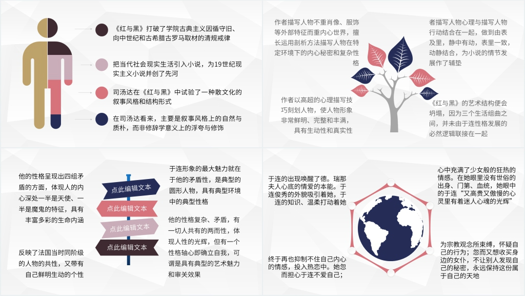 司汤达与红与黑PPT模板 司汤达与红与黑PPT模板