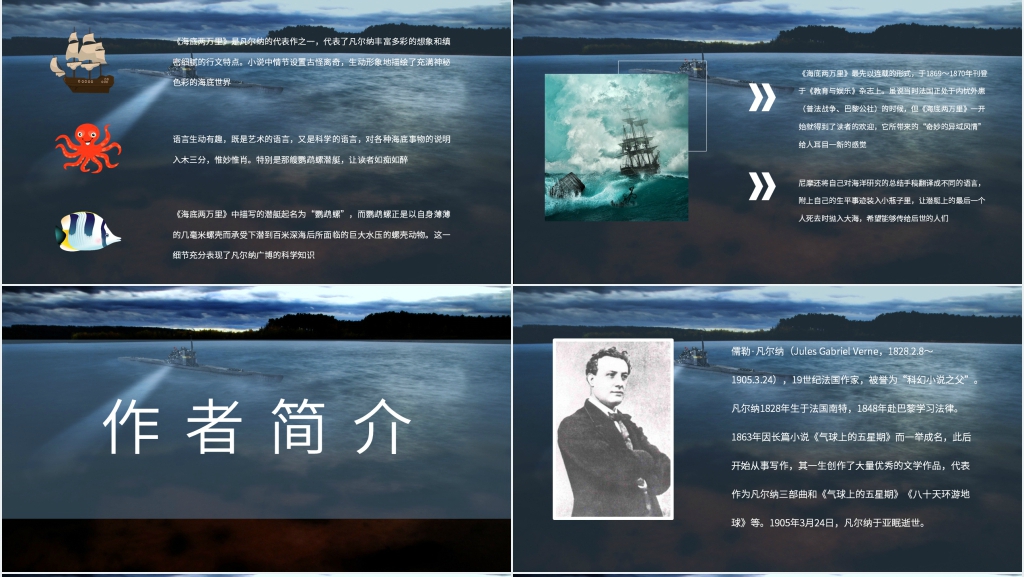 海底两万里赏析PPT模板 海底两万里赏析PPT模板