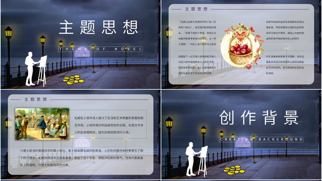 好书推荐月亮与六便士PPT模板 好书推荐月亮与六便士PPT模板