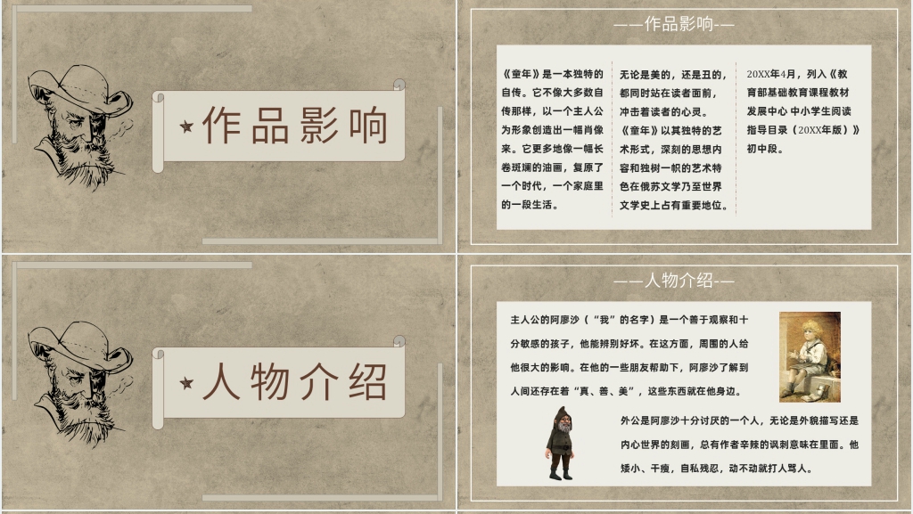 《童年》高尔基片段赏析PPT模板 《童年》高尔基片段赏析PPT模板