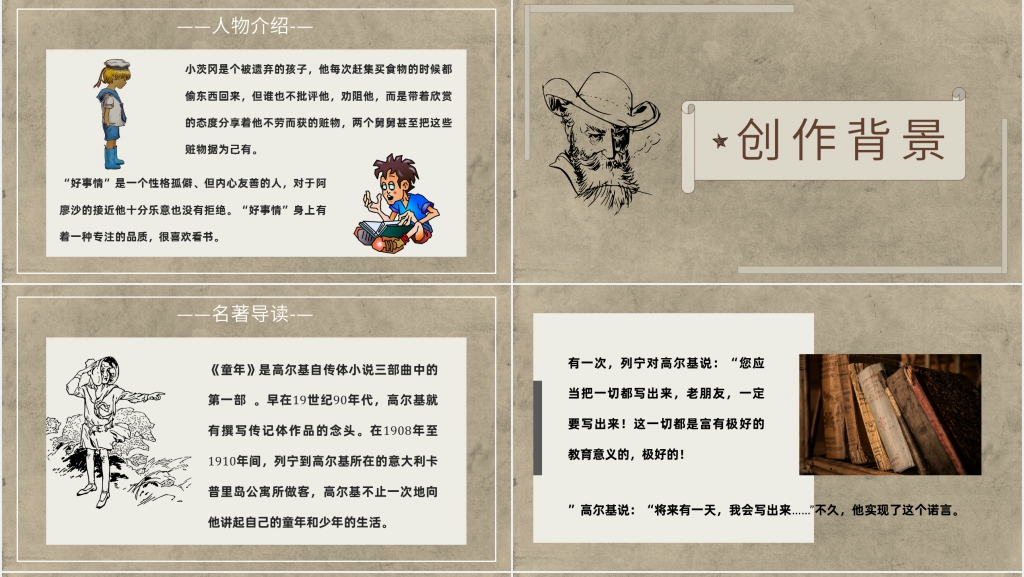 《童年》高尔基片段赏析PPT模板 《童年》高尔基片段赏析PPT模板