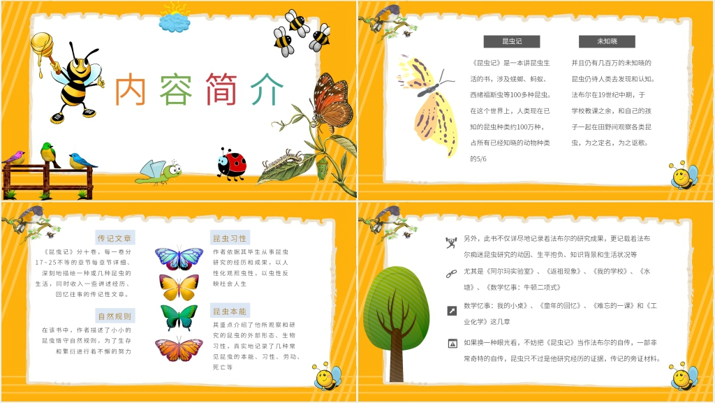 推荐昆虫记PPT模板 推荐昆虫记PPT模板