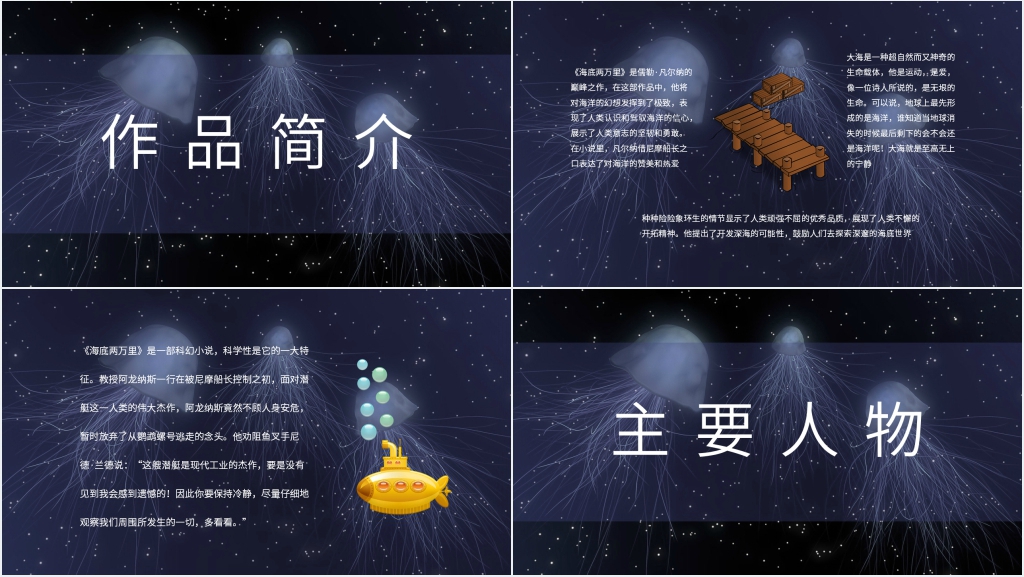 海底两万里名著导读PPT模板 海底两万里名著导读PPT模板