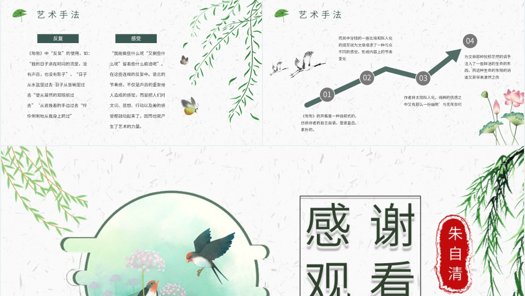 朱自清匆匆课文PPT模板 朱自清匆匆课文PPT模板