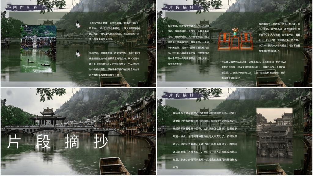 湘行散记读书PPT模板 湘行散记读书PPT模板