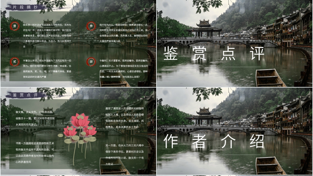 湘行散记读书PPT模板 湘行散记读书PPT模板