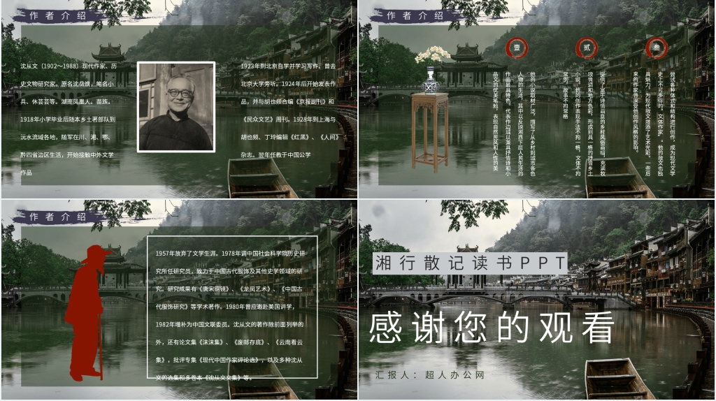 湘行散记读书PPT模板 湘行散记读书PPT模板