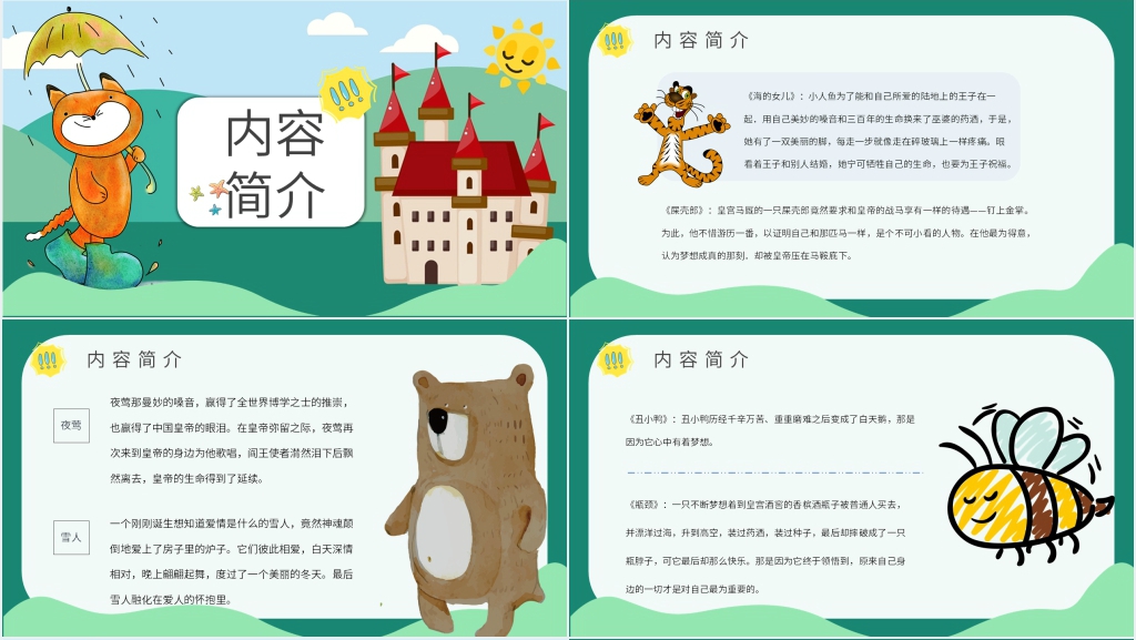 安徒生童话读书分享PPT模板 安徒生童话读书分享PPT模板