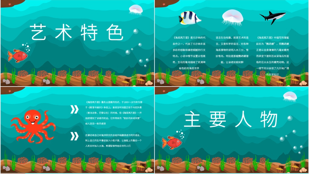 海底两万里阅读PPT模板 海底两万里阅读PPT模板