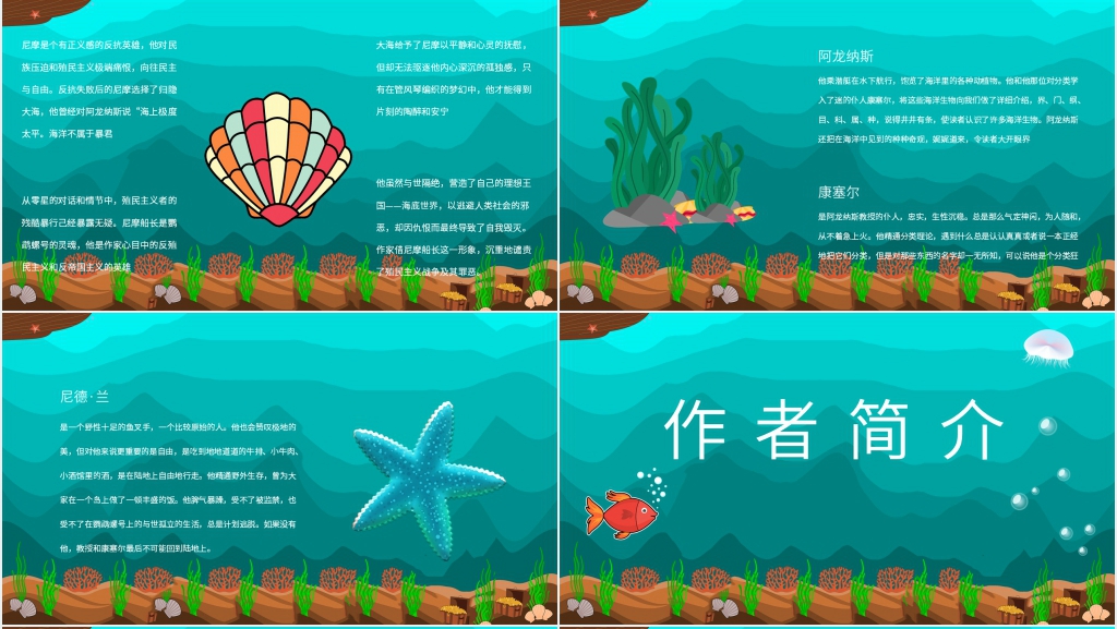 海底两万里阅读PPT模板 海底两万里阅读PPT模板