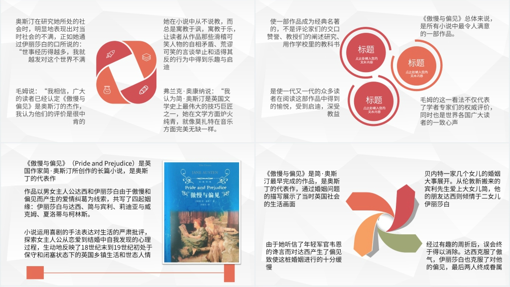 傲慢与偏见读书笔记PPT模板 傲慢与偏见读书笔记PPT模板
