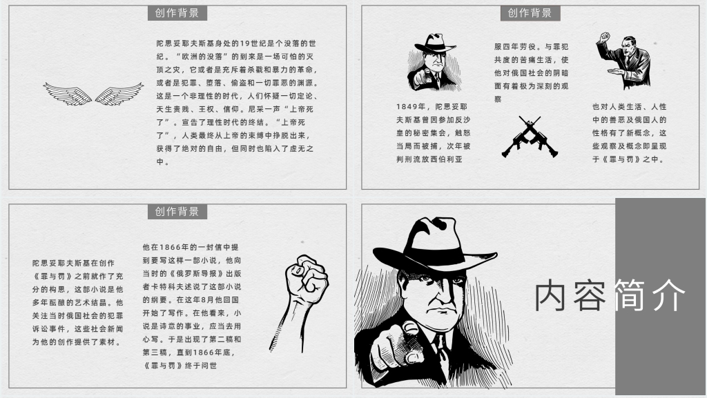 介绍罪与罚这本书PPT模板 介绍罪与罚这本书PPT模板