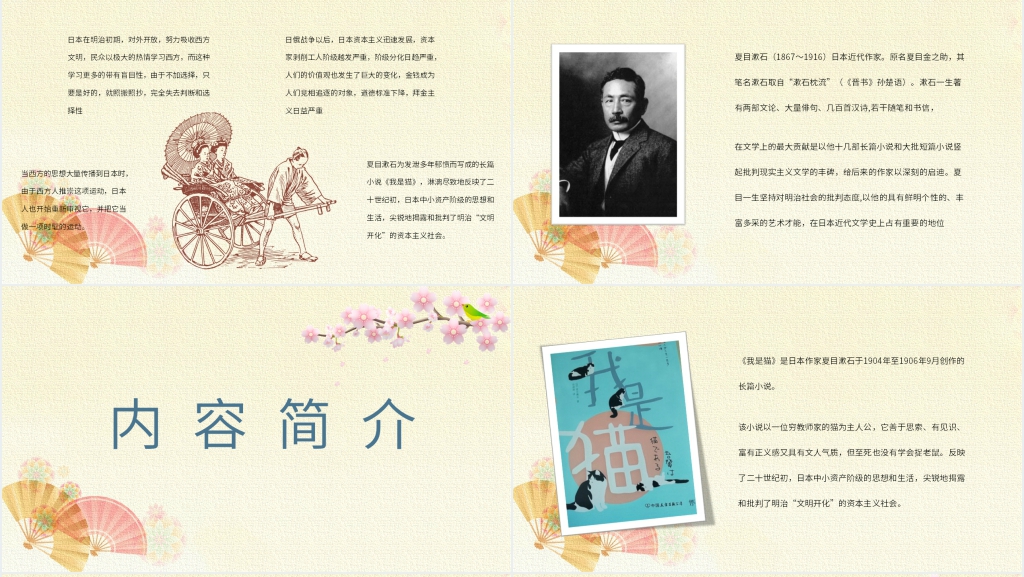 我是猫片段摘抄PPT模板 我是猫片段摘抄PPT模板