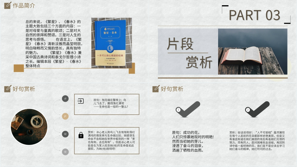 初中学生繁星春水PPT课件 初中学生繁星春水PPT课件