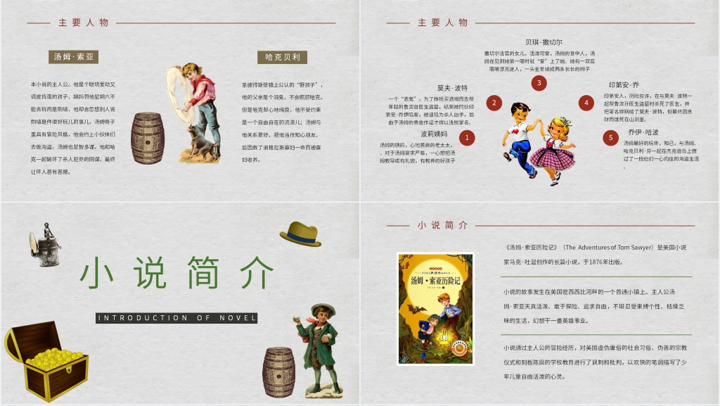 名著汤姆索亚历险记PPT模板 名著汤姆索亚历险记PPT模板
