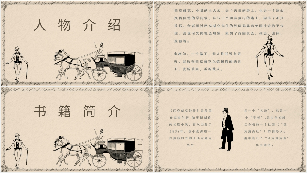 《匹克威克外传》内容简介PPT模板 《匹克威克外传》内容简介PPT模板