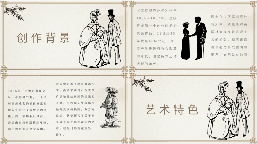 《匹克威克外传》小说鉴赏PPT模板 《匹克威克外传》小说鉴赏PPT模板