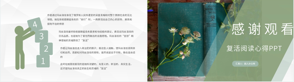 复活阅读心得PPT模板 复活阅读心得PPT模板