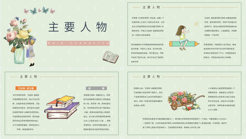 苏菲的世界读书报告PPT模板 苏菲的世界读书报告PPT模板