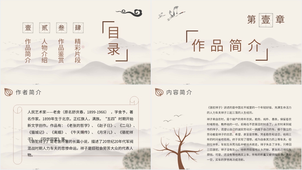 骆驼祥子好书推荐PPT模板 骆驼祥子好书推荐PPT模板