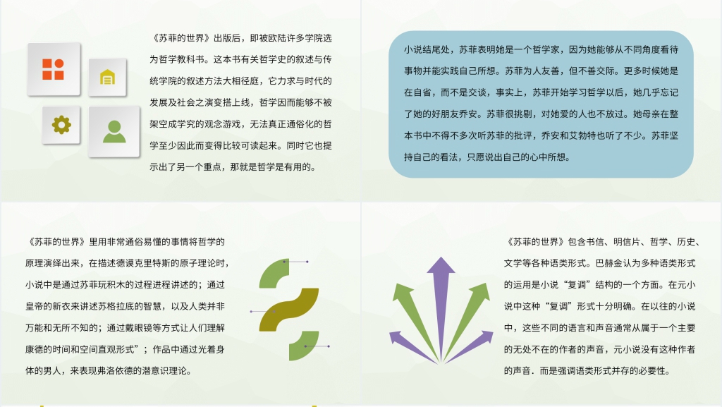苏菲的世界读书推荐PPT模板 苏菲的世界读书推荐PPT模板
