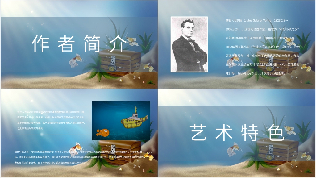 海底两万里导读PPT模板 海底两万里导读PPT模板
