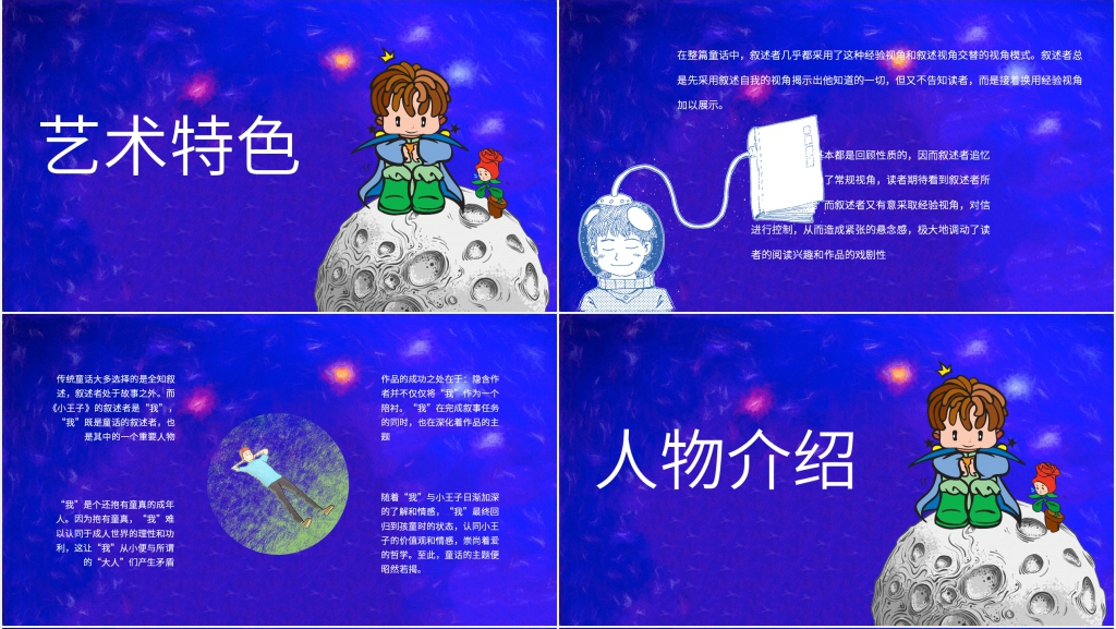 小王子阅读PPT模板 小王子阅读PPT模板