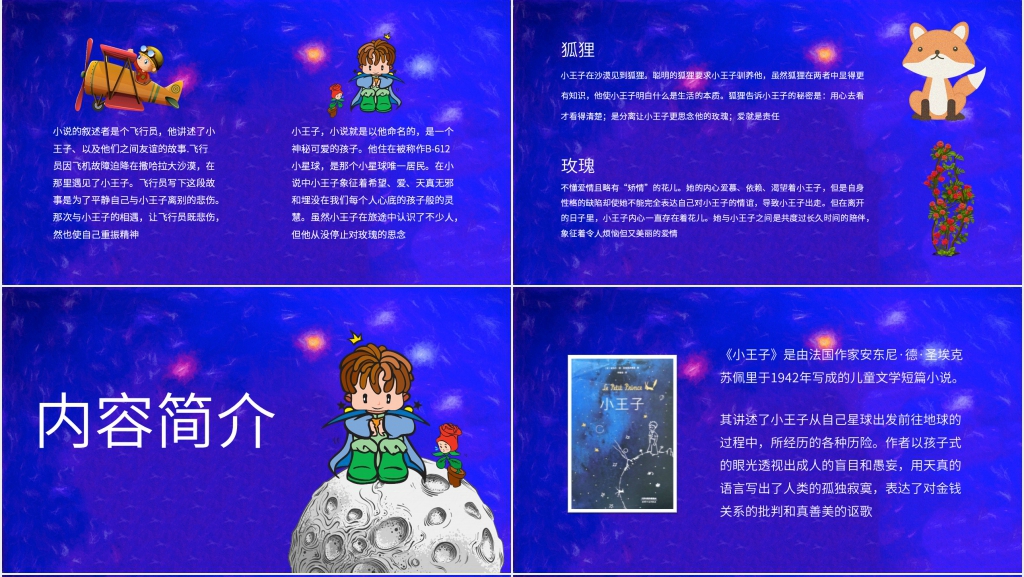 小王子阅读PPT模板 小王子阅读PPT模板