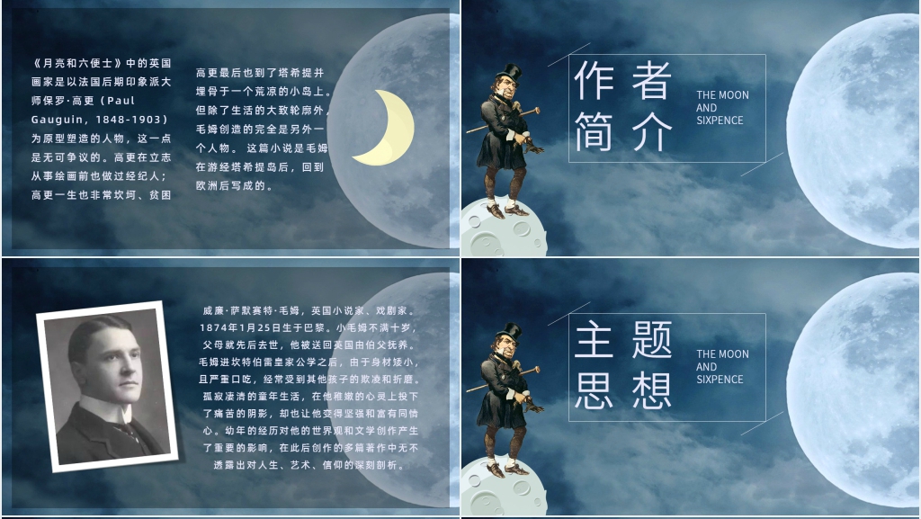 月亮与六便士读书心得PPT模板 月亮与六便士读书心得PPT模板