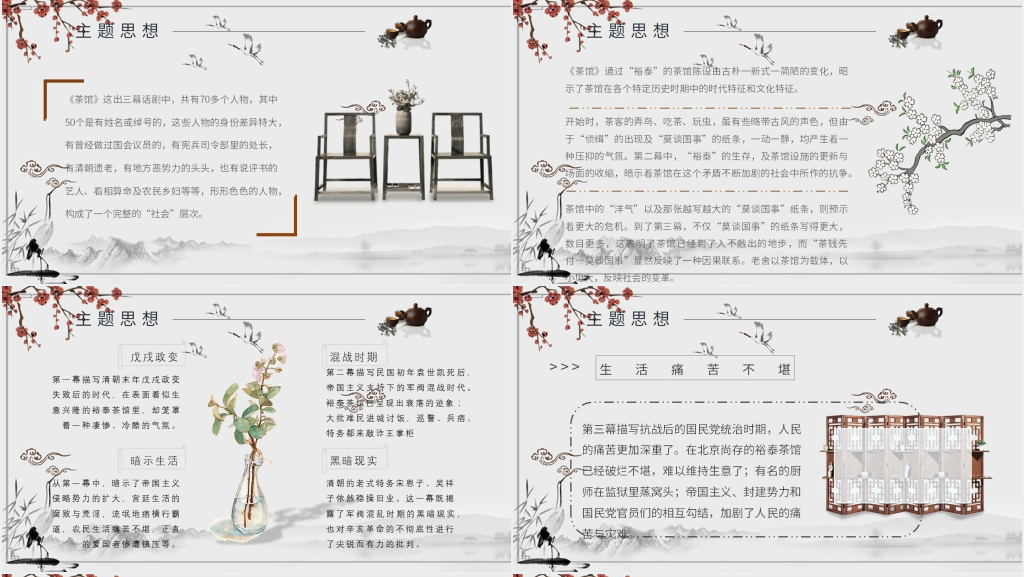 老舍茶馆优秀PPT课件 老舍茶馆优秀PPT课件