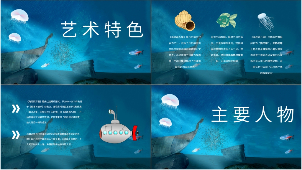 海底两万里读书PPT模板 海底两万里读书PPT模板
